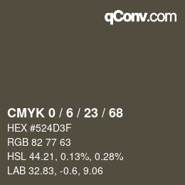 颜色代码: CMYK 0 / 6 / 23 / 68 | qconv.com