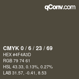 Color code: CMYK 0 / 6 / 23 / 69 | qconv.com