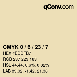 カラーコード: CMYK 0 / 6 / 23 / 7 | qconv.com