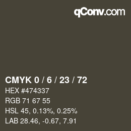 Color code: CMYK 0 / 6 / 23 / 72 | qconv.com