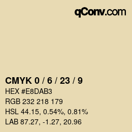カラーコード: CMYK 0 / 6 / 23 / 9 | qconv.com
