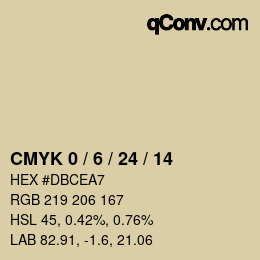 カラーコード: CMYK 0 / 6 / 24 / 14 | qconv.com