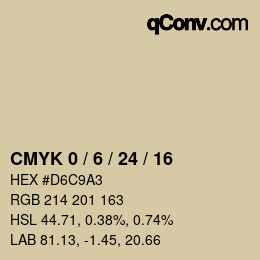 カラーコード: CMYK 0 / 6 / 24 / 16 | qconv.com