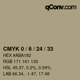 カラーコード: CMYK 0 / 6 / 24 / 33 | qconv.com