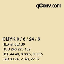 カラーコード: CMYK 0 / 6 / 24 / 6 | qconv.com