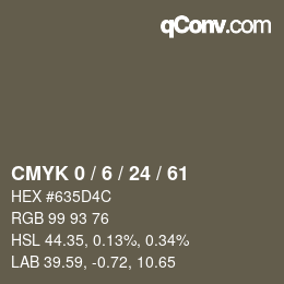 カラーコード: CMYK 0 / 6 / 24 / 61 | qconv.com