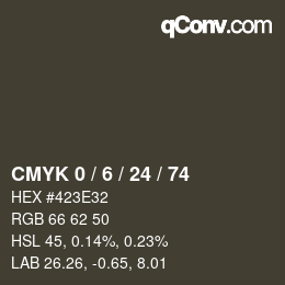 颜色代码: CMYK 0 / 6 / 24 / 74 | qconv.com