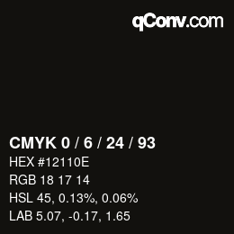 颜色代码: CMYK 0 / 6 / 24 / 93 | qconv.com