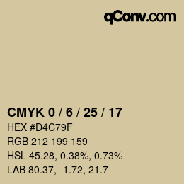 カラーコード: CMYK 0 / 6 / 25 / 17 | qconv.com