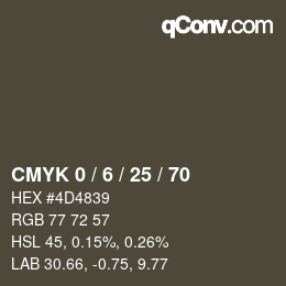 Color code: CMYK 0 / 6 / 25 / 70 | qconv.com