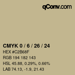 カラーコード: CMYK 0 / 6 / 26 / 24 | qconv.com