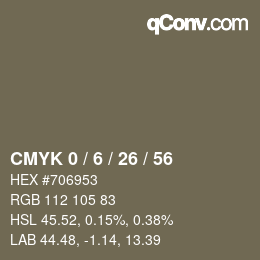 Color code: CMYK 0 / 6 / 26 / 56 | qconv.com