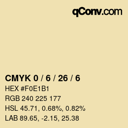 カラーコード: CMYK 0 / 6 / 26 / 6 | qconv.com
