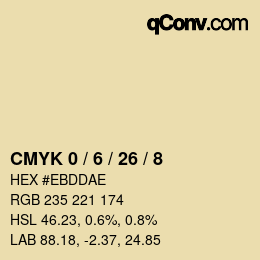 カラーコード: CMYK 0 / 6 / 26 / 8 | qconv.com