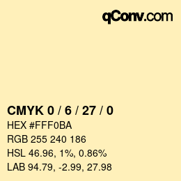 カラーコード: CMYK 0 / 6 / 27 / 0 | qconv.com