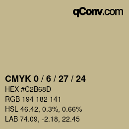 Color code: CMYK 0 / 6 / 27 / 24 | qconv.com