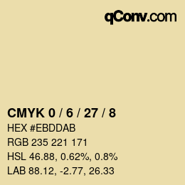 カラーコード: CMYK 0 / 6 / 27 / 8 | qconv.com