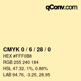 Color code: CMYK 0 / 6 / 28 / 0 | qconv.com