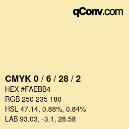 Color code: CMYK 0 / 6 / 28 / 2 | qconv.com