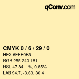 Color code: CMYK 0 / 6 / 29 / 0 | qconv.com