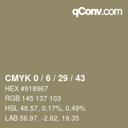 Código de color: CMYK 0 / 6 / 29 / 43 | qconv.com