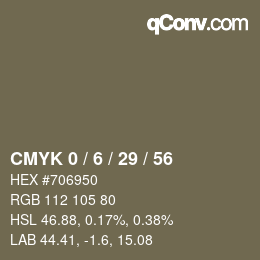 Color code: CMYK 0 / 6 / 29 / 56 | qconv.com