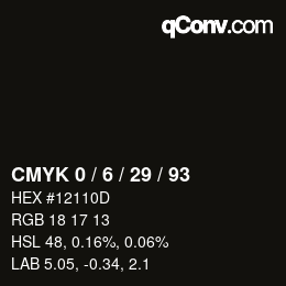 Color code: CMYK 0 / 6 / 29 / 93 | qconv.com