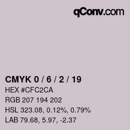カラーコード: CMYK 0 / 6 / 2 / 19 | qconv.com