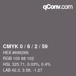 Color code: CMYK 0 / 6 / 2 / 59 | qconv.com