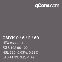 Color code: CMYK 0 / 6 / 2 / 60 | qconv.com