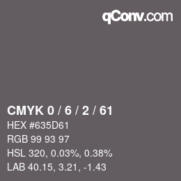 Color code: CMYK 0 / 6 / 2 / 61 | qconv.com