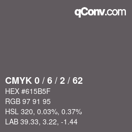 Color code: CMYK 0 / 6 / 2 / 62 | qconv.com