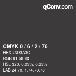 Color code: CMYK 0 / 6 / 2 / 76 | qconv.com