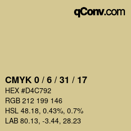 Color code: CMYK 0 / 6 / 31 / 17 | qconv.com