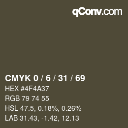 Color code: CMYK 0 / 6 / 31 / 69 | qconv.com