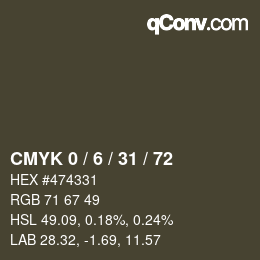 Color code: CMYK 0 / 6 / 31 / 72 | qconv.com