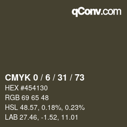 Color code: CMYK 0 / 6 / 31 / 73 | qconv.com