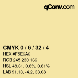 Color code: CMYK 0 / 6 / 32 / 4 | qconv.com