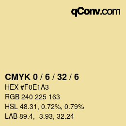颜色代码: CMYK 0 / 6 / 32 / 6 | qconv.com