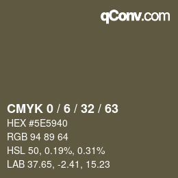 颜色代码: CMYK 0 / 6 / 32 / 63 | qconv.com
