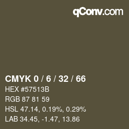 Color code: CMYK 0 / 6 / 32 / 66 | qconv.com