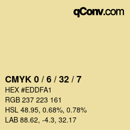 カラーコード: CMYK 0 / 6 / 32 / 7 | qconv.com