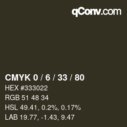 カラーコード: CMYK 0 / 6 / 33 / 80 | qconv.com