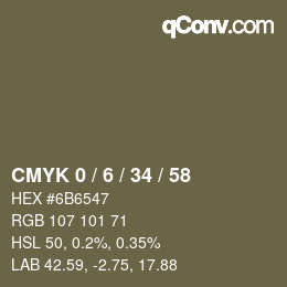 颜色代码: CMYK 0 / 6 / 34 / 58 | qconv.com