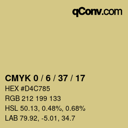 カラーコード: CMYK 0 / 6 / 37 / 17 | qconv.com