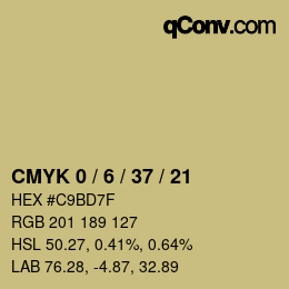 カラーコード: CMYK 0 / 6 / 37 / 21 | qconv.com