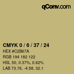 カラーコード: CMYK 0 / 6 / 37 / 24 | qconv.com