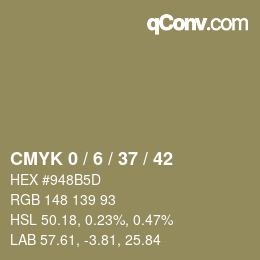 カラーコード: CMYK 0 / 6 / 37 / 42 | qconv.com