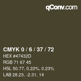 Color code: CMYK 0 / 6 / 37 / 72 | qconv.com