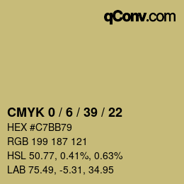 カラーコード: CMYK 0 / 6 / 39 / 22 | qconv.com